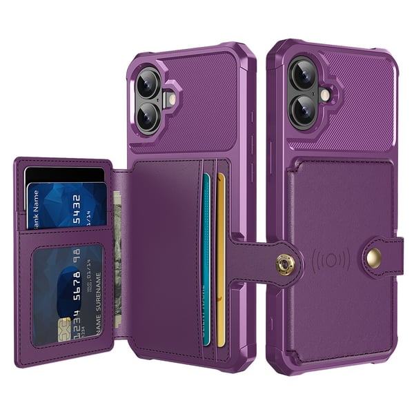 Elegant Plånboksfodral i Lyxigt PU-läder för iPhone 16