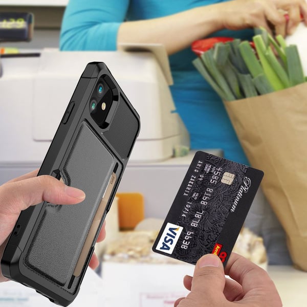 iPhone 12/12 Pro - Minimalistiskt Kortfodral med Fullt Skydd
