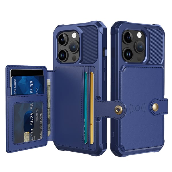 Elegant plånboksfodral i lyxigt PU-läder för iPhone 15 Pro