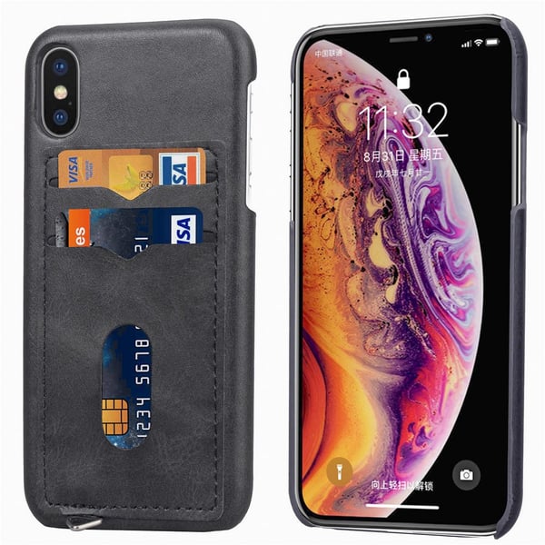 Elegant Skal med Kortfack (LEMAN) - iPhone X/XS