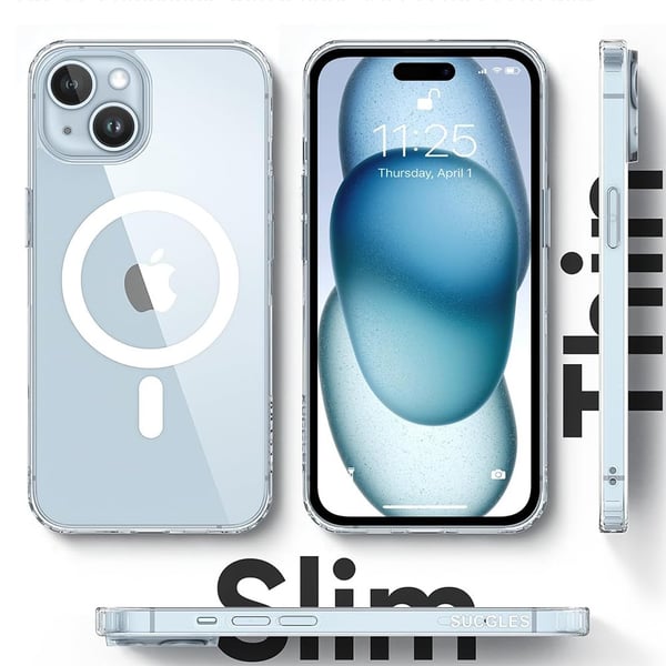 iPhone 15 Plus - Skyddande Magnetiskt Skal Genomskinlig