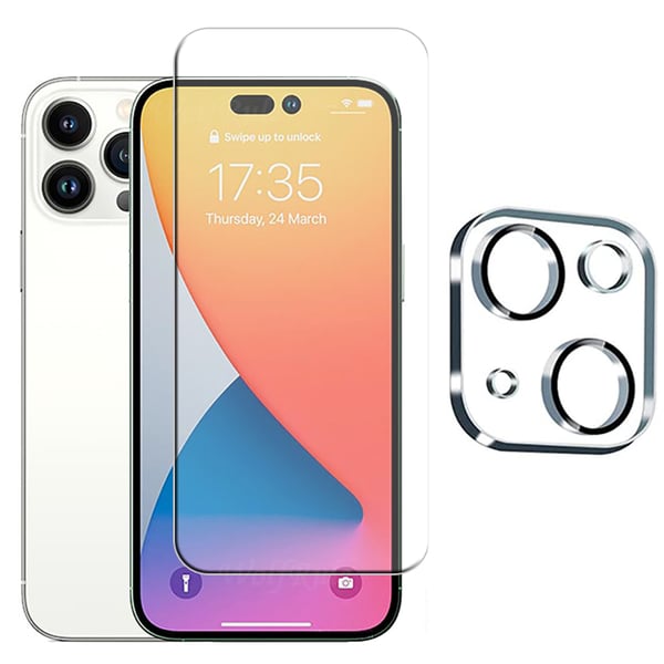 2-PACK iPhone 14 Plus 1Set Skärmskydd + Kameralinsskydd HD 0,3mm