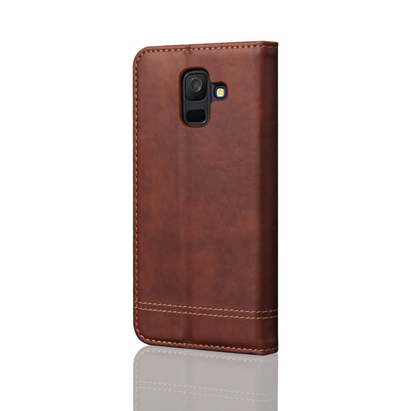 LEMAN Stilrent Plånboksfodral för Samsung Galaxy A6 Plus