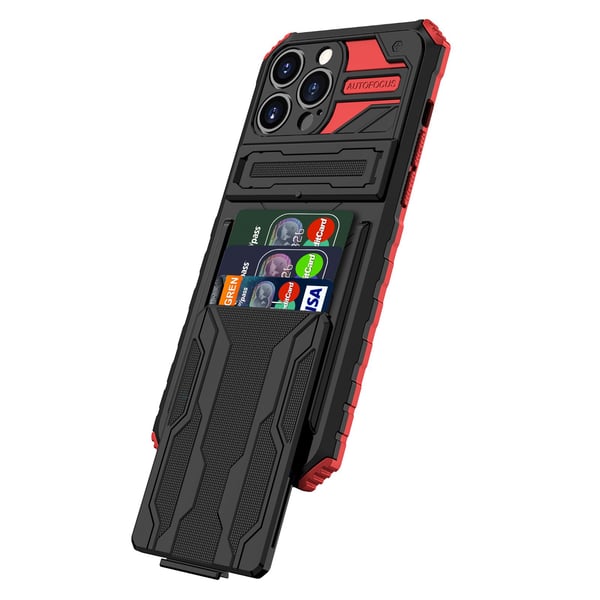 iPhone 13 Pro Max - Ultimativt Skydd med Kortplatser och Kickstand