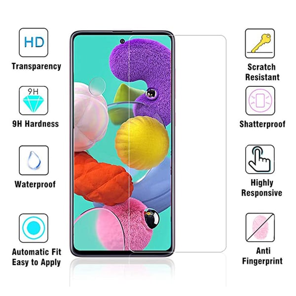 Samsung Galaxy A71 3-PACK Skärmskydd Standard 9H 0,3mm HD-Clear