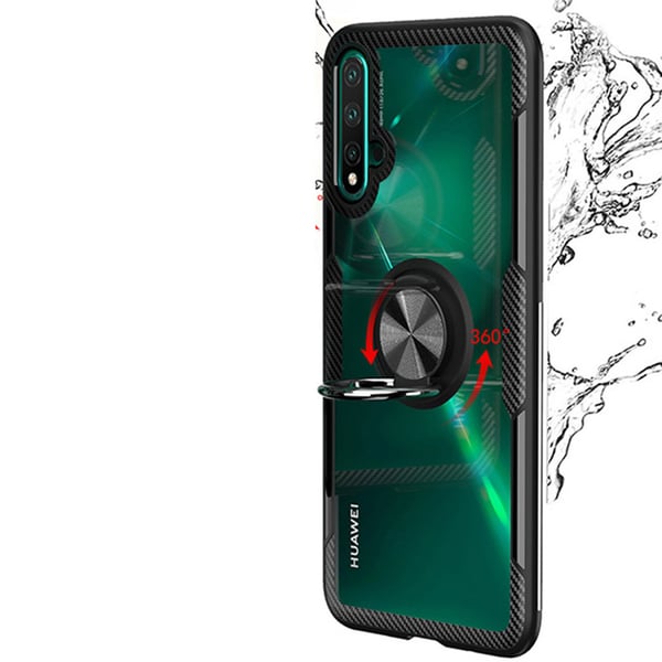 Huawei Nova 5T - Praktiskt Stilrent Skal med Ringhållare