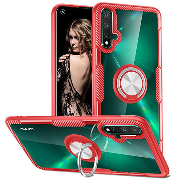 Huawei Nova 5T - Praktiskt Stilrent Skal med Ringhållare