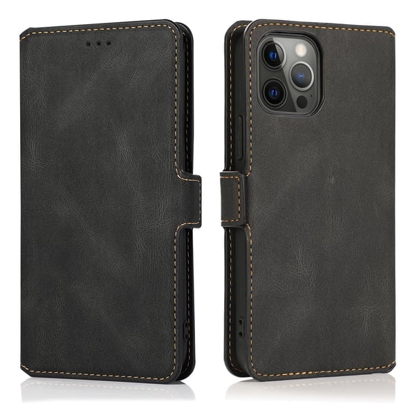 iPhone 15 Pro - Elegant Flip Fodral i Läder