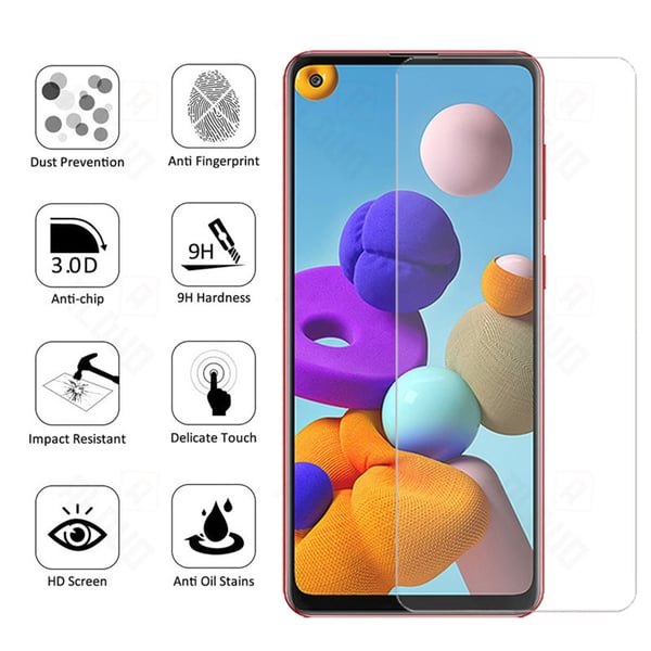 Samsung Galaxy A21s Standard 4-PACK Skärmskydd 9H 0,3mm