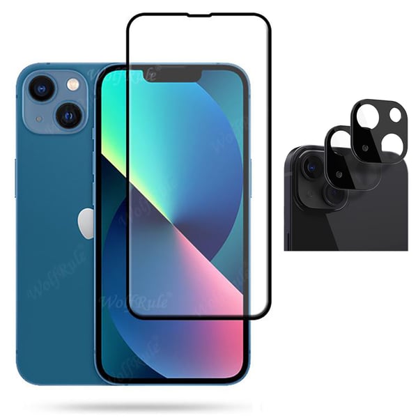 2-PACK iPhone 14 Sk�rmskydd + Kameralinsskydd 2.5D HD 0,3mm