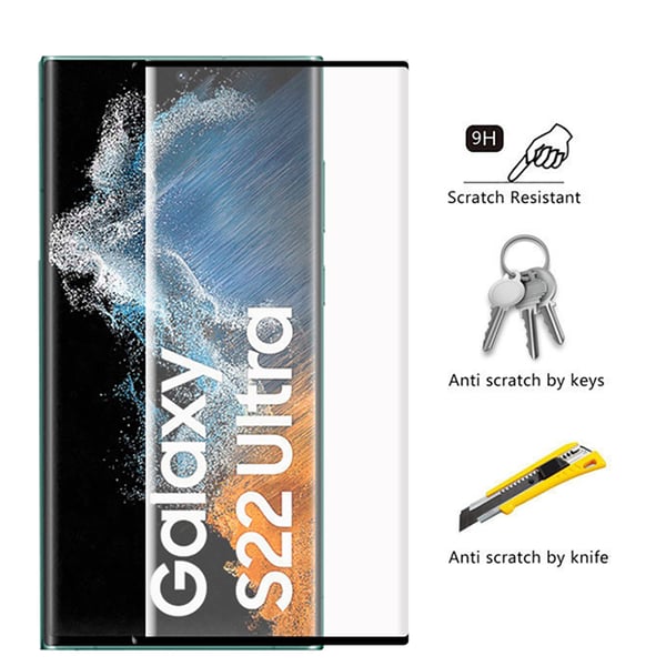 3-PACK Galaxy S22 Ultra CASE-Friendly Skärmskydd + Kameralinsskydd