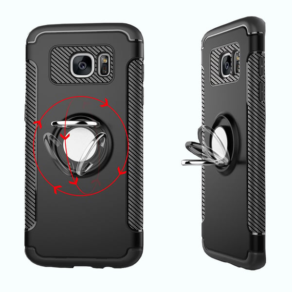 Skal med Ringhållare i Karbondesign till Samsung Galaxy S7