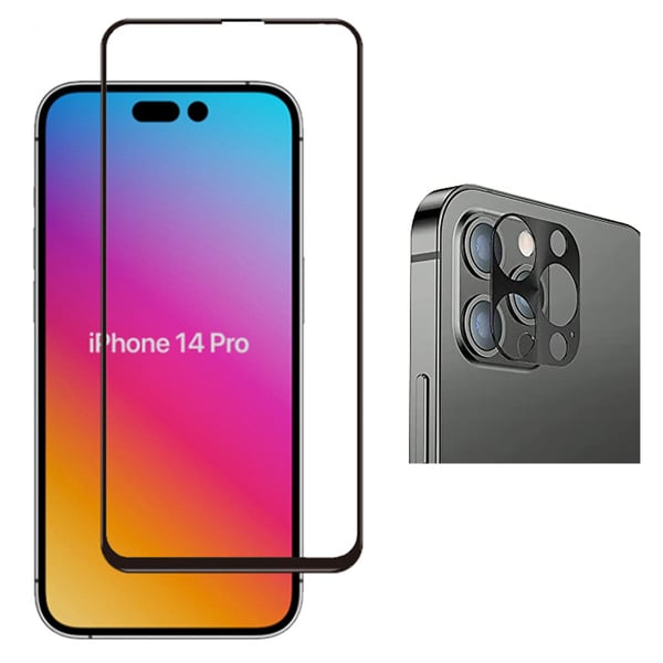 3-PACK iPhone 14 Pro Sk�rmskydd + Kameralinsskydd 2.5D HD 0,3mm