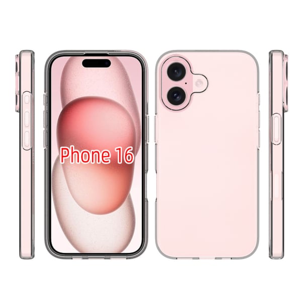 iPhone 16+ Skal i Krispigt Klar Design - Tunt och Stötdämpande Silikonskal