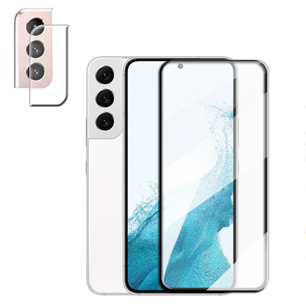 2-PACK Galaxy S22 Plus Skärmskydd + Kameralinsskydd 2.5D 0,3mm