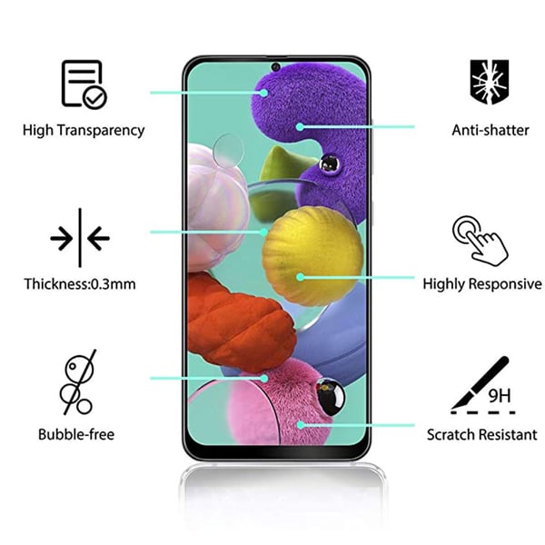 Galaxy A71 2-PACK Skärmskydd 2.5D Ram 9H 0,3mm HD-Clear