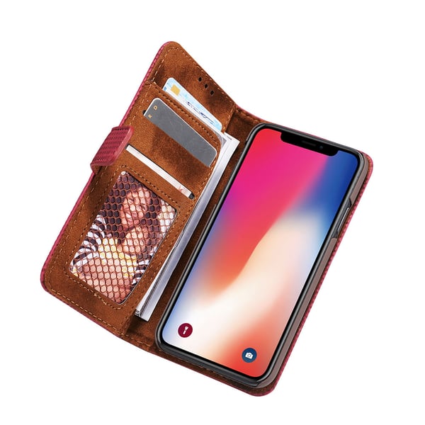 Plånboksfodral i Retrodesign från LEMAN till iPhone XS Max