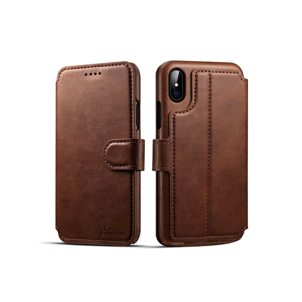 Klassiskt Plånboksfodral i Retrodesign (Läder) iPhone X/XS