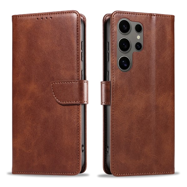 S24 Ultra - Elegant Läderplånboksfodral i 6 färger
