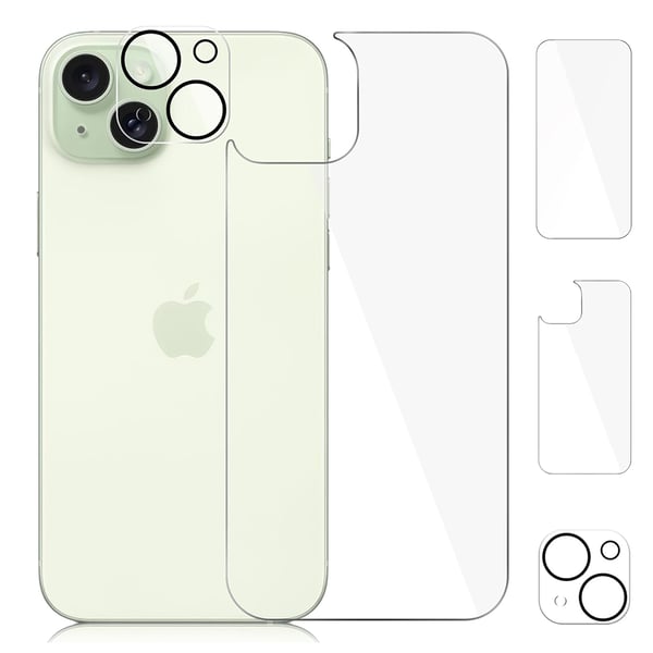 2-Pack iPhone 15 Plus Fram- & Baksida & Kameralinsskydd