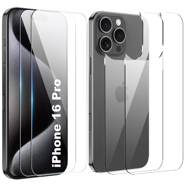 3-Pack Skyddspaket iPhone 16 Pro Skärmskydd Fram & Bak