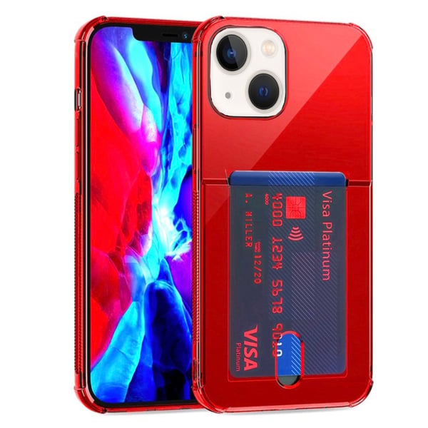 iPhone 13 - Stötdämpande Stilrent Skal med Korthållare