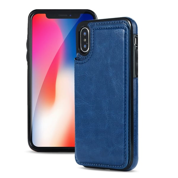 Läderskal med Plånbok/Kortfack till iPhone XS Max