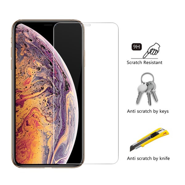 iPhone X/XS 2-PACK Full Clear 2.5D Skärmskydd 9H 0,3mm