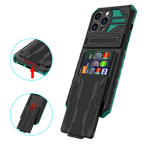 iPhone 13 Pro Plånboksfodral - Stilsäker Design med Militärklassat Skydd