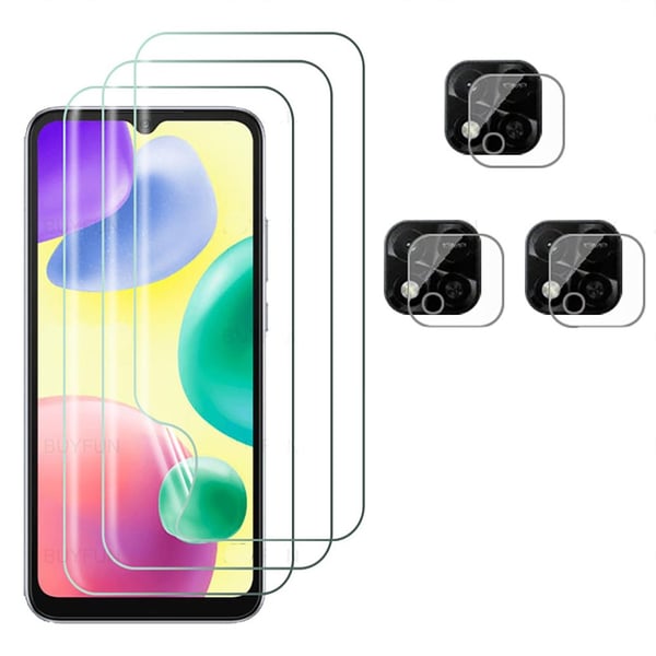 Xiaomi Redmi 9C NFC Sk�rmskydd och Kameralinsskydd (3-pack)