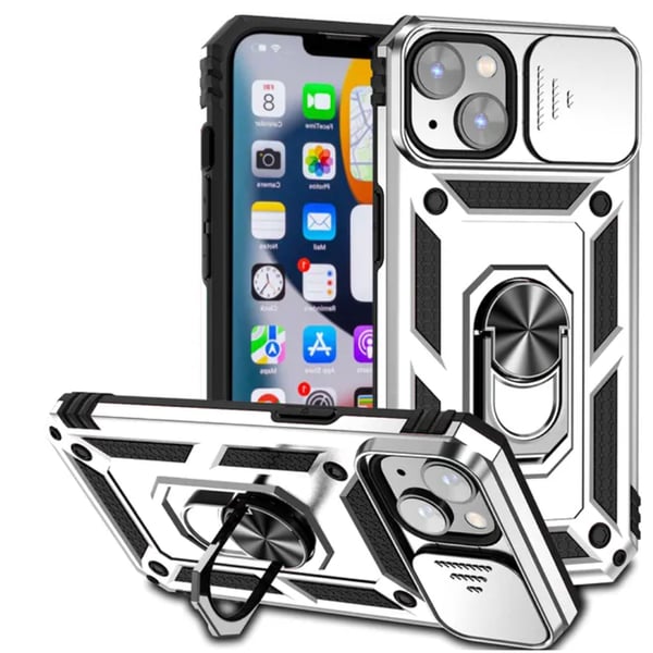 iPhone 13 Mini - Elegant Skal med Inbyggd Ringhållare för Ultimat Grepp