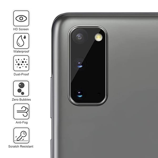 S20 Full Cover Kameralinsskydd i Härdat glas + Titanlegeringsram