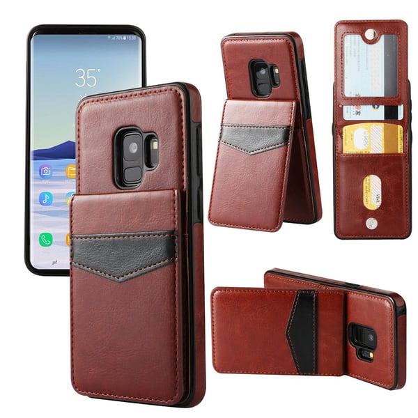 Läderskal med Plånbok/Kortfack till Samsung Galaxy S9