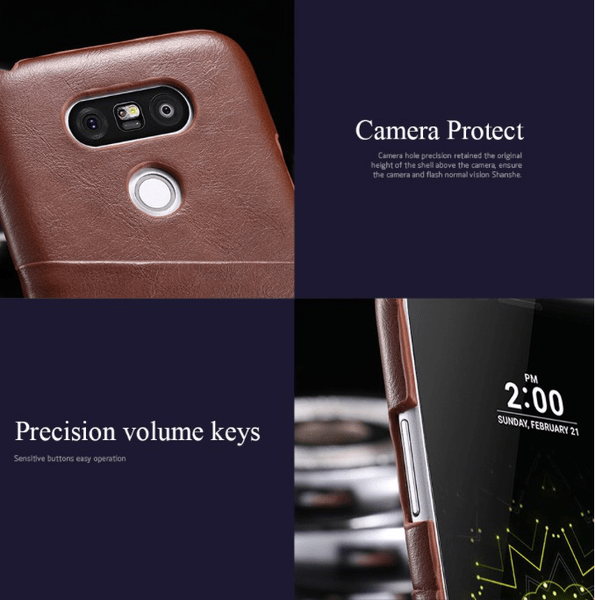 Praktiskt läderskal med ett kortfack till LG G5 från FLOVEME