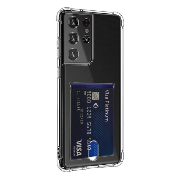 Galaxy S21 Ultra Skal med Korthållare & Mjukt Skärmskydd