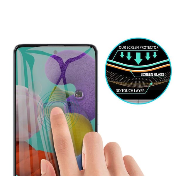 Samsung A51 2.5D Anti-Spy 2-PACK Skärmskydd Ram 9H 0,3mm