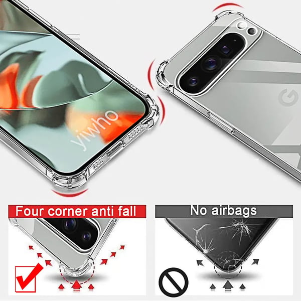 Google Pixel 9 Pro - Reptåligt Transparent Silikon Skal