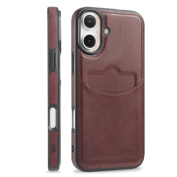 iPhone 16 - Elegant Leman skydd med kortfack