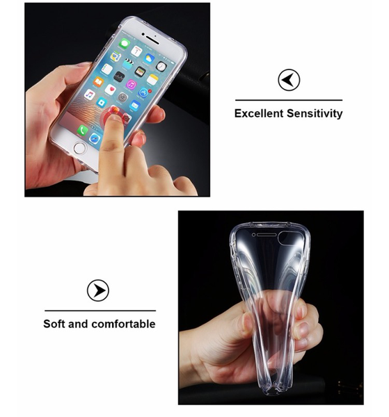 Dubbelsidigt Silikonfodral med TOUCHFUNKTION till iPhone 8