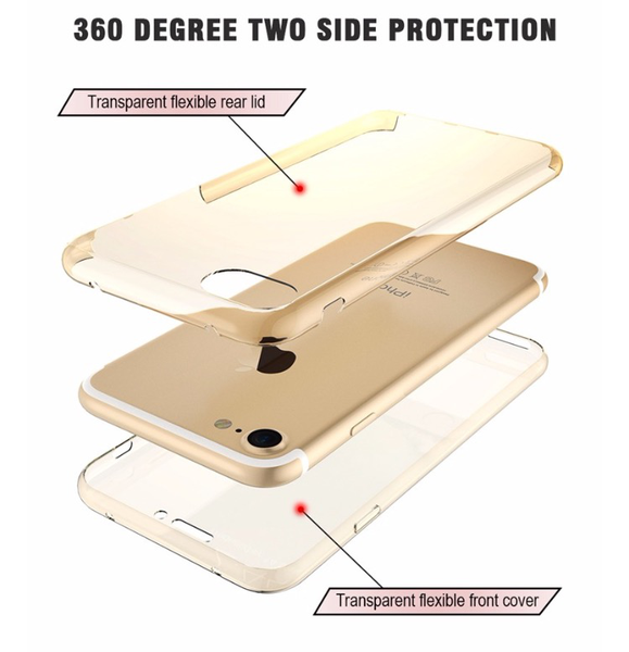 Dubbelsidigt Silikonfodral med TOUCHFUNKTION till iPhone SE 2020