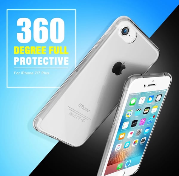iPhone 7 -  Dubbelt Silikonfodral med TOUCHFUNKTION