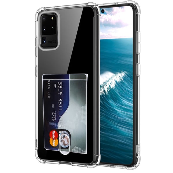 Samsung Galaxy S20 Ultra - Skyddande Skal med Korthållare