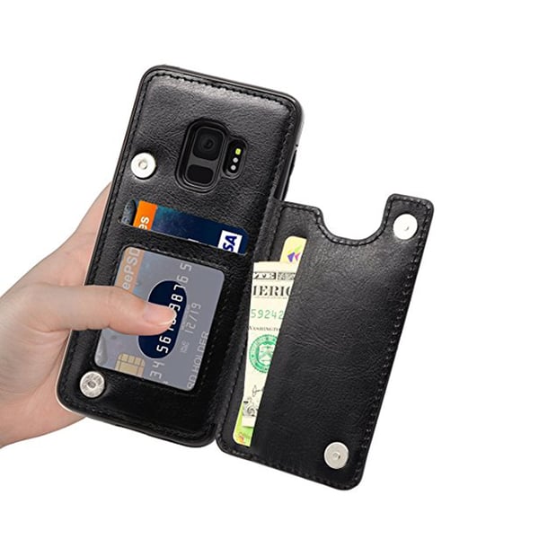Läderskal med Plånbok/Kortfack till Samsung Galaxy S9