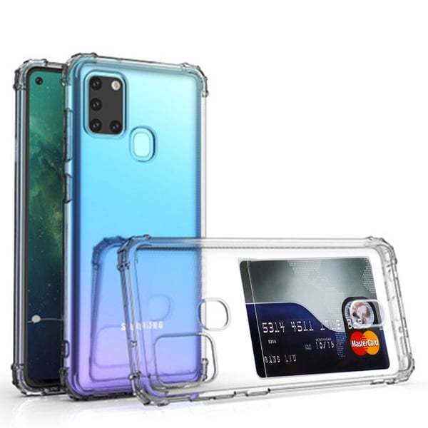 Samsung Galaxy A21S - Genomtänkt Skyddsskal med Korthållare