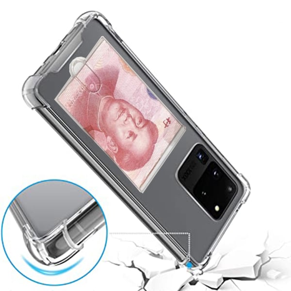 Samsung Galaxy S20 Ultra - Skyddande Skal med Korthållare