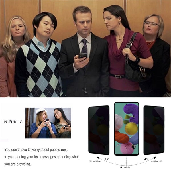 2-PACK Anti Spy härdat glas skärmskydd för Samsung Galaxy A35 5G