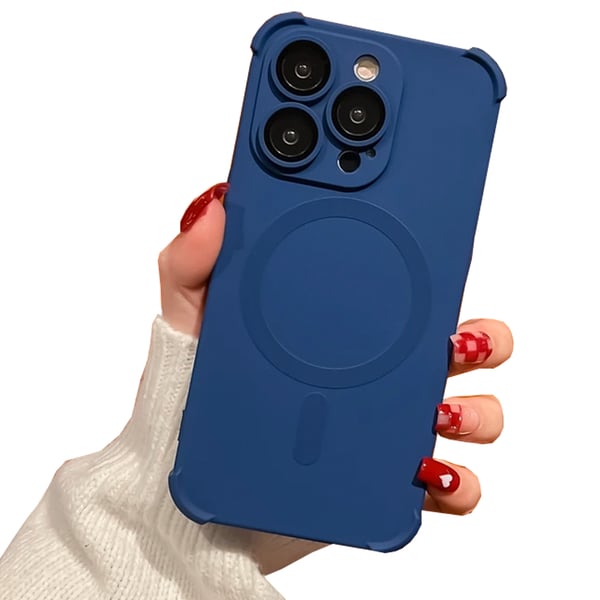 Flytande Silikonskal med Magnetiskt Stötskydd för Trådlös Laddning - iPhone 15 Pro Max