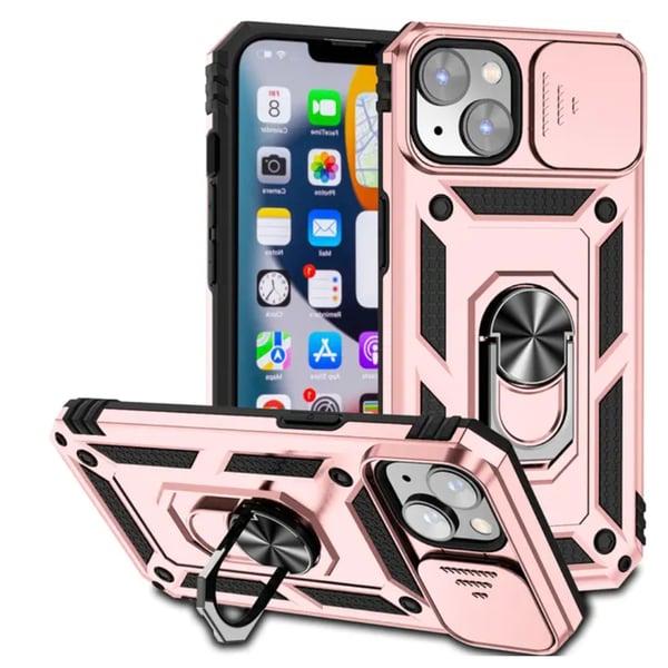 iPhone 14 - Extra Skyddande ARMOR Skal med 360° Ringhållare
