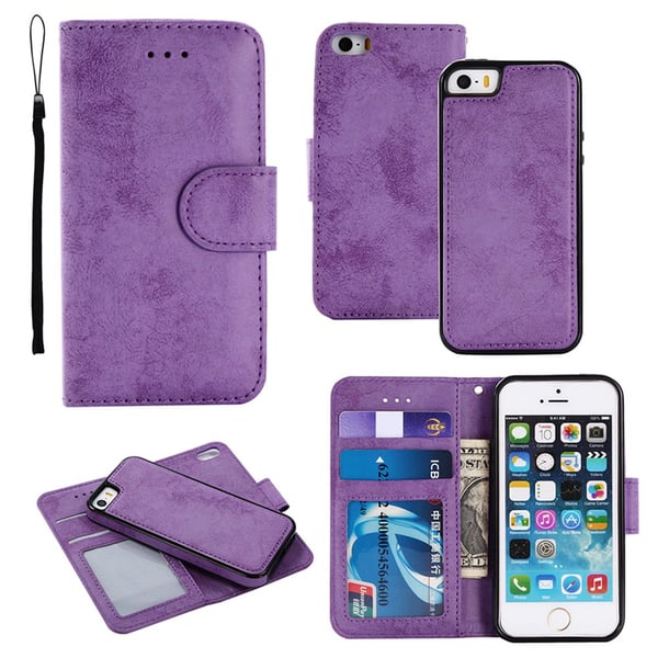 iPhone 6/6S - Silk-Touch Fodral med Plånbok och Skal
