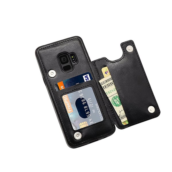 Läderskal med Plånbok/Kortfack till Samsung Galaxy S9